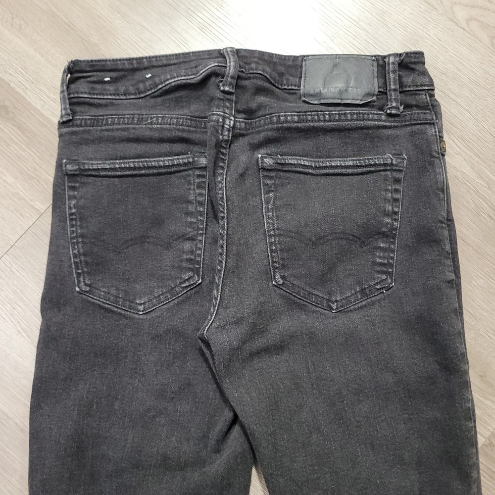 American Eagle AirFlex+ Jeans Mens 30x32 Black Slim Straight Leg Stretch Denim